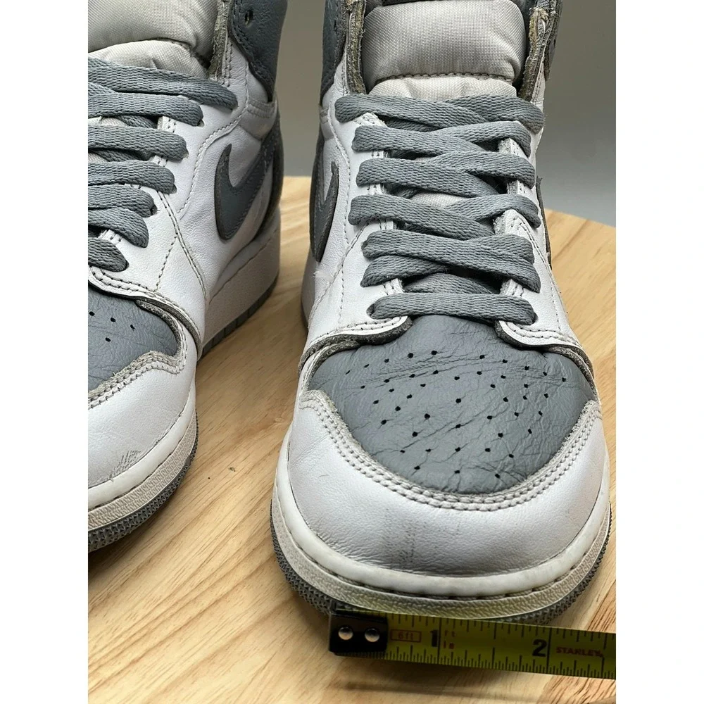 Nike 575441-037 Air Jordan 1 Retro High OG Stealth GS‎ 6Y Shoes White Grey READ